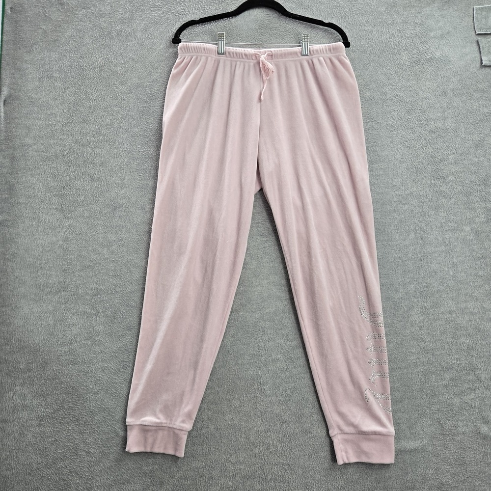 Juicy Couture Women Sleepwear M Pink Pajama Pants Rhinestone 27" Inseam READ